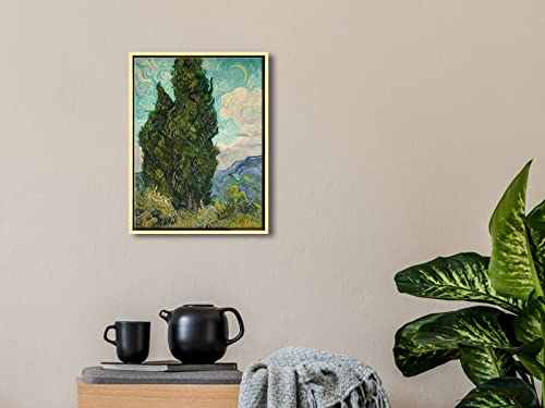 Wieco Art Giclee Canvas Prints for Home Decor Modern Abstract Forest Landscape Green Tree Picture by Van Gogh Cypresses