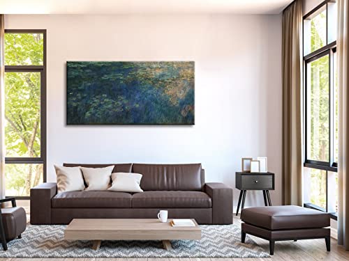 Wieco Art Claude Monet Clouds on the Water Lily Pond Large Giclee Canvas Prints for Bedroom Home Office Decorations Read